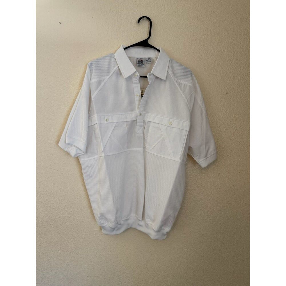 Vintage Mens By‎ Martini Banded Waist Polo Shirt Size XL White NWT NOS Hipster